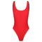 Fully reversed to Red Sorrento One Piece, Scoop neckline, Mesh side detail, Low back thick strap detail High 80's cut waist