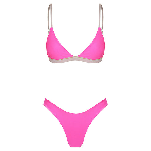 Pinky Beach Bikini in Flamingo Reversible