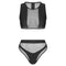Hamilton Island Bikini in Liquid Black Reversible - high neck mesh detailing, high waist mesh detailing bottom