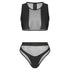 Hamilton Island Bikini in Liquid Black Reversible - high neck mesh detailing, high waist mesh detailing bottom