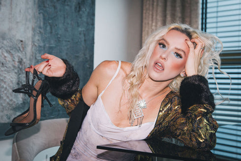 Sheer Mesh Resort Dress in Ibiza Marble