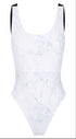 Sorrento One Piece in Marble Reversible, Scoop neckline, Mesh side detail, Low back thick strap detail High 80's cut waist