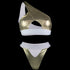 Shark Bay Bikini in Gold Dust Reversible - One shoulder crop top - Top and Bottom center cut out design