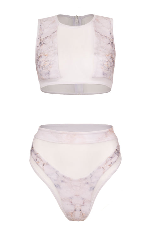 Hamilton Island Bikini in Frostbite | Ibiza Marble Reversible