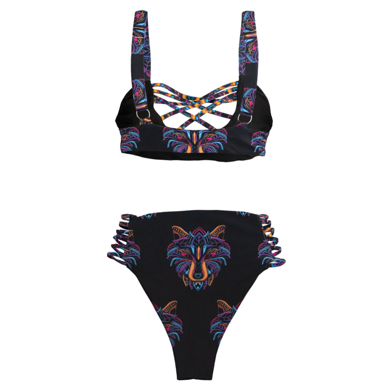 Two pieces Byron Bay Reversible Bikini in Festival Wolf Reversible, BBA