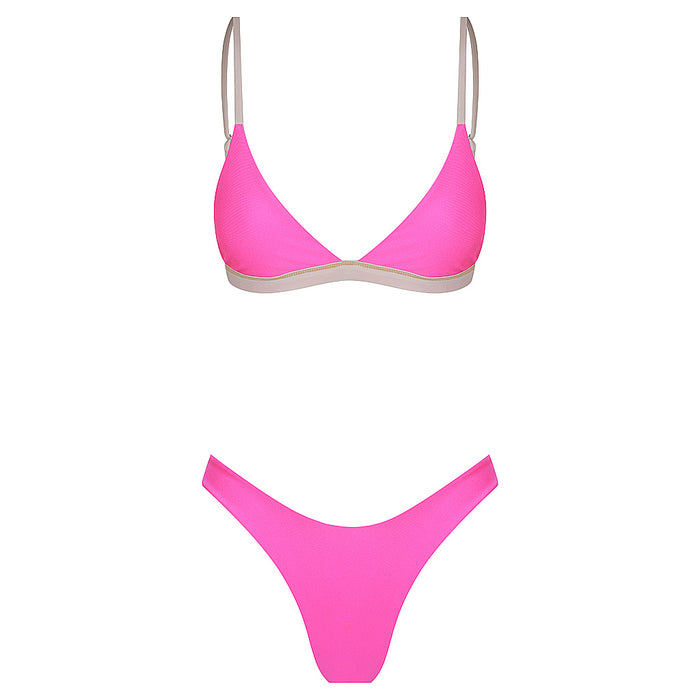 Pinky Beach Bikini in Flamingo Reversible