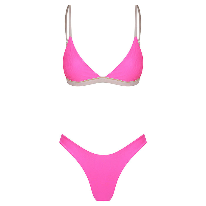 Pinky Beach Bikini in Flamingo Reversible