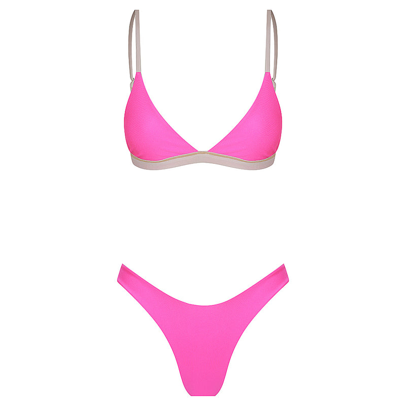 Pinky Beach Bikini in Flamingo Reversible